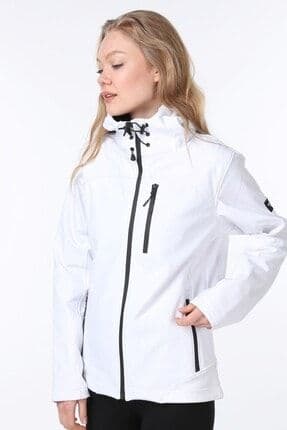 Kadın Beyaz Su Rüzgar Geçirmez Softshell Spor Mont