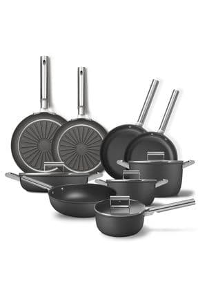 Cookware 50's Style Exclusive Siyah Plus 9'lu Tencere&tava Seti