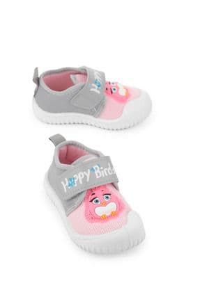 Yazlık Keten Kız Bebe Happy Birds Cırtlı Ayarlanabilir Ayakkabı