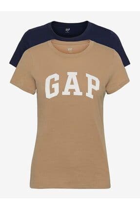 Kadın Kahverengi Gap Logo 2'li T-Shirt Set