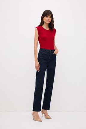 Boru Paça Denim Pantolon