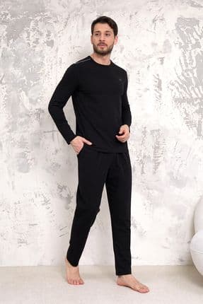 Ds Damat Maschio Pamuk Pijama Takımı SİYAH