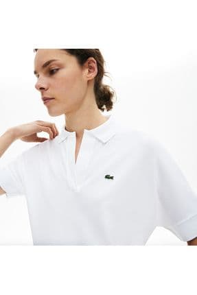 Kadın Loose Fit Beyaz Polo