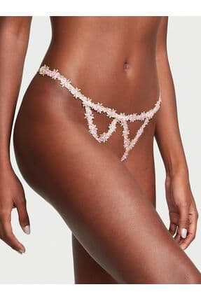 Rosebud İşlemeli Crotchless V-String Külot