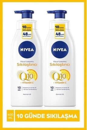 Q10 Sıkılaştırıcı Vücut Losyonu 400ml, 10 Günde Sıkılaş, C Vitamini, Nemlendirici, Kolajen, X2Adet