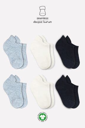 Bistil Kız Erkek Bebek Organik 6lı Çocuk Sneakers Çorap