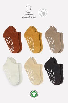 Bistil Kız Erkek Bebek Organik Dikişsiz Kaymaz Sneakers Çorap