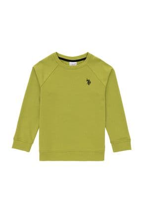 Erkek Çocuk Fıstık Yeşili Basic Bisiklet Yaka Sweatshirt 50293633-vr087