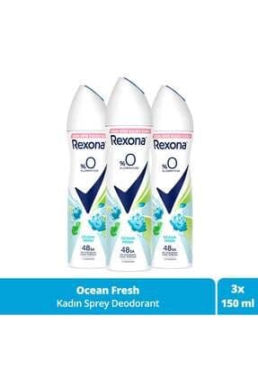 Kadın Sprey Deodorant Ocean Fresh %0 Alüminyum 150 ml X3