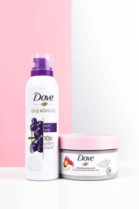 Vücut Peelingi Nar Çekirdeği Ve Shea Yağı 225 ml Duş Köpüğü Açai Yağı Yoğun Köpük 200ml