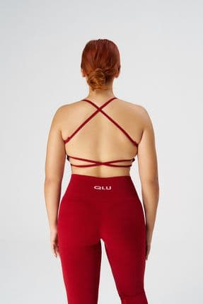 Attractive Collection Kadın Kırmızı Seamless / Dikişsiz Ayarlanılabilir İpli Bra / Spor Sütyeni