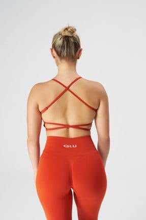 Attractive Collection Kadın Turuncu Seamless / Dikişsiz Ayarlanılabilir İpli Bra / Spor Sütyeni