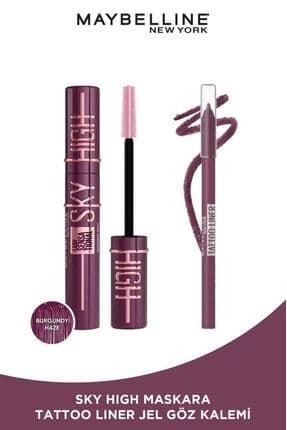 Lash Sensational Sky High Burgundy Haze Maskara & Tattoo Liner Jel Göz Kalemi Burgundy Bliss Mürdüm