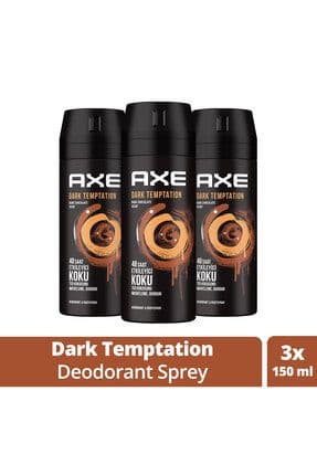 Erkek Deodorant & Bodyspray Dark Temptation 48 Saat Etkileyici Koku Vücut Spreyi 150 ml X3 Adet