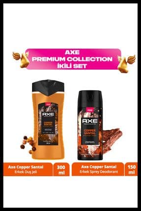 Premium Duş Jeli Copper Santal 3 In 1 300 ml Erkek Sprey Deodorant Copper Santal 150 ml