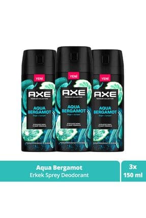 Premium Collection Erkek Sprey Deodorant Aqua Bergamot 72 Saat Ferahlık 150 ml X3