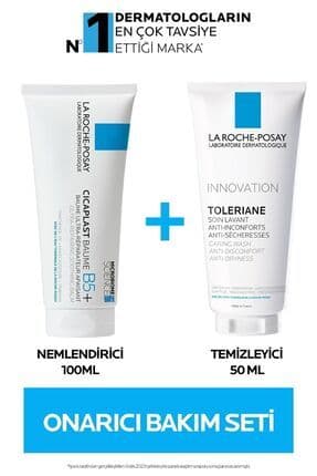 Onarıcı Cilt Bakım Seti: Cicaplast Baume Nemlendirici 100ml &Toleriane Caring Wash Temizleyici 50ml