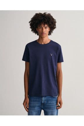 Erkek Lacivert Regular Fit Bisiklet Yaka T-shirt
