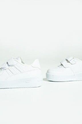 Çocuk Unisex Beyaz Sneakers Cırtlı Spor Rahat Çocuk Ayakkabısı