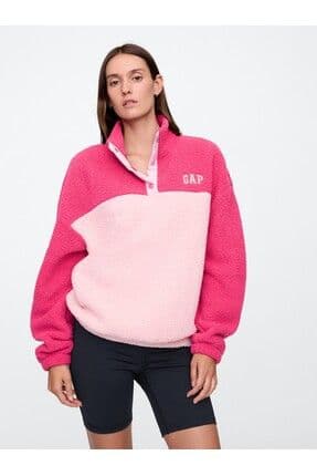 Kadın Pembe Geri Dönüştürülmüş Gap Logo Fleece Sweatshirt