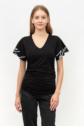 Kadın V Yaka T-shirt