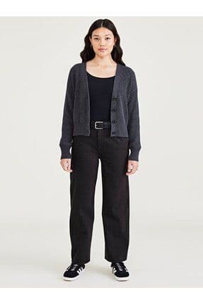 High Waist Jean Cut Straight Fit Pantolon