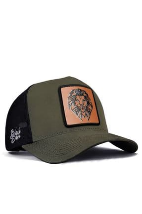 V1 Trucker Aslan - 13cs Kod Logolu Unisex Haki-siyah Şapka (CAP)