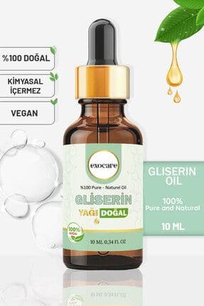 Gliserin Yağı %100 Saf ve Doğal,Bitkisel Yağ Cam Damlalıklı Doğal bakım Natural Glycerin Oil 10ml