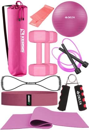 10 Parçalı Pilates Ve Fitness Seti Pilates Minderi, Dambıl, Squat Band Ve Daha Fazlası!