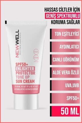 Ton Eşitleyici yüksek Koruma Etkili Spf50+ Aydınlatıcı Pembe Yüz Güneş Kremi 50 Ml