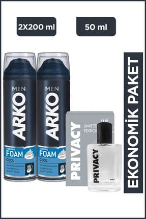 Cool Tıraş Köpüğü 2x200 Ml + Privacy Men Limited Edition Edt Parfüm 50 Ml