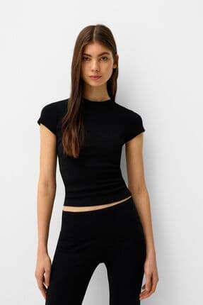 Kısa kollu bisiklet yaka t-shirt