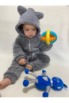 Unisex Bebek Tulum Kışlık Peluş Tulum