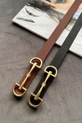 Kadın 2'li Gold Tokalı Pantolon, Gömlek, Ceket, Elbise, Kazak Kemeri