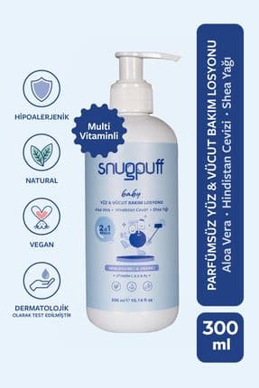 Bitkisel 2’si 1 Vitaminli Bebek Yüz & Vücut Bakım Losyon, Vegan, Nemlendirici Onarıcı Krem 300ml