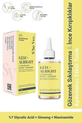 GLYC- ALRIGHT - Tüm Ciltler İçin Gözenek Sıkılaştırıcı Leke Karşıtı Tonik (200 ml)