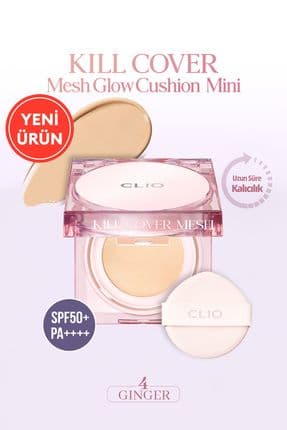 Yoğun Nem ve Işıltı Veren Cushion CLIO Kill Cover Mesh Glow Cushion Mini (4 Ginger) SPF50+ PA++++