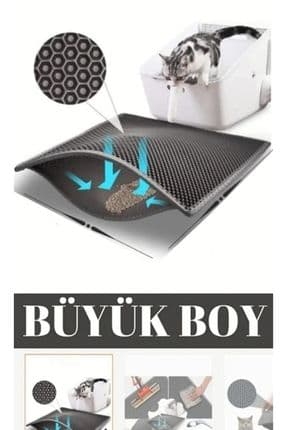 Büyük Boy Elekli Kedi Tuvaleti Önü Paspası Kedi Kumu Paspası 80x60cm