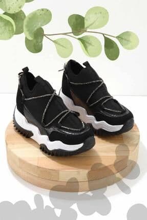 Siyah Streç Kadın Sneaker K01970009417