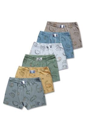 %100 Pamuklu Erkek Çocuk Boxer Külot İç Çamaşır 6lı Set