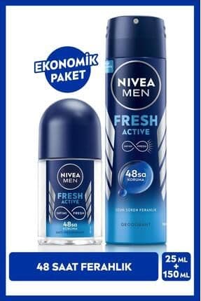 Men Erkek Sprey Deodorant Fresh Active 150ml Ve Mini Roll-on Fresh Active 25ml