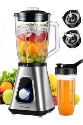 2in1 Inox 1.5lt Cam Hazneli Sürahili Smoothie Blender 600ml Kişisel Blender