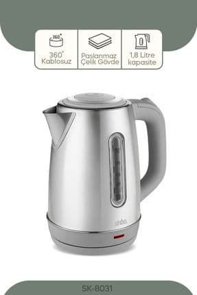 Inox Su Isıtıcı Kettle  Paslanmaz Çelik SK-8031