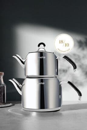 Modern Maxi Büyük Boy Paslanmaz Çelik 1.6-2.5 Lt. Çaydanlık Takımı