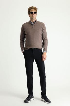 Regular Fit Likralı Kanvas / Chino Pantolon