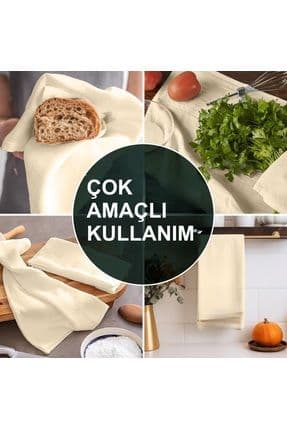 %100 Pamuk Hamur Mayalama Örtüsü, 70x70 cm Çok Amaçlı Mutfak Örtüsü, Ekmek Örtüsü