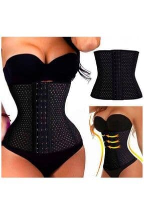 Ulyana Model Sporcu Latex Korse İnceltici Ve Toparlayıcı Latex Korse Siyah Renk
