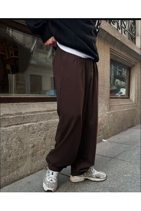 "erkek Baggy Fit Kumaş Pantalon