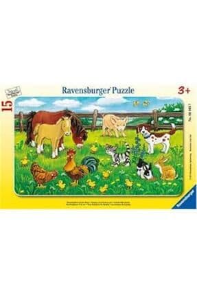 15 Parça Küçük Çerçeveli Puzzle Çayırda Hayvanlar 060467