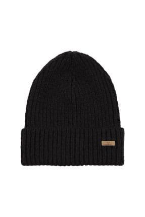 Unisex Siyah Bere Kışlık Katlamalı Basic Logo Detaylı Düz Günlük Kullanım Glenh